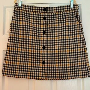 LOFT Outlet Plaid Button-front Skirt